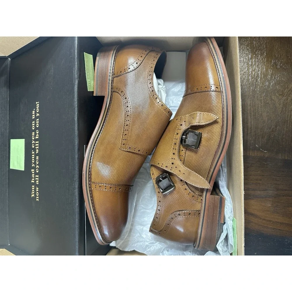 Vintage Foundry Co. Men's Brown Leather Monk Strap Dress Shoes Size 8